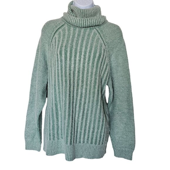 Free People Big City Turtleneck Oversized Ribbed Pullover Sweater Blue Women XS - Picture 5 of 12